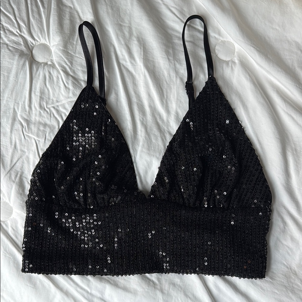 Black Sequin Top